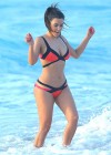 Kim Kardashian In Orange Bikini at Miami Beach - August 4, 2012